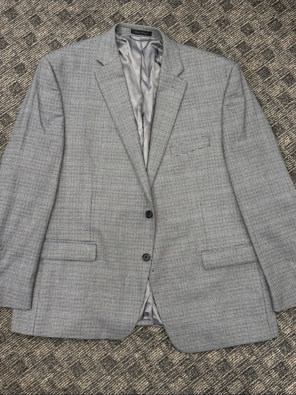 Lauren Ralph Lauren Men’s 48R Gray Houndstooth Windowpane Blazer Sport Coat